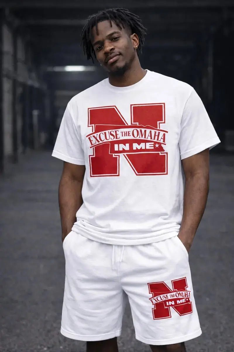 Excuse the Omaha in Me Tee - White with Red Logo - It's Not a Game™