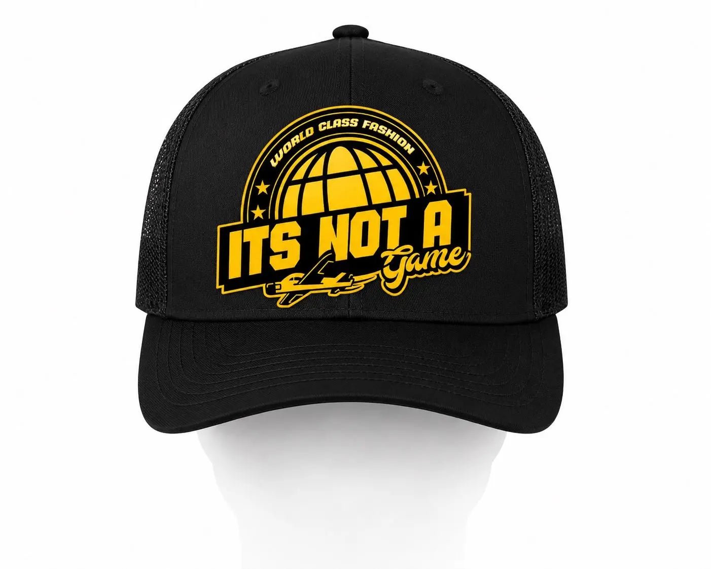 Yellow & Black World Class Fashion Trucker Cap - It's Not a Game™
