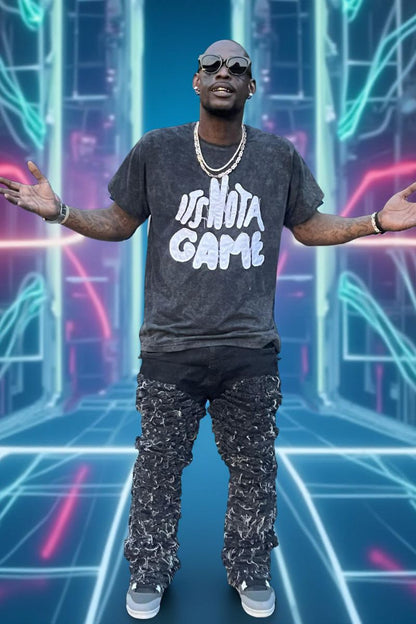 Men's Black Stacked Jeans - It's Not A Game™