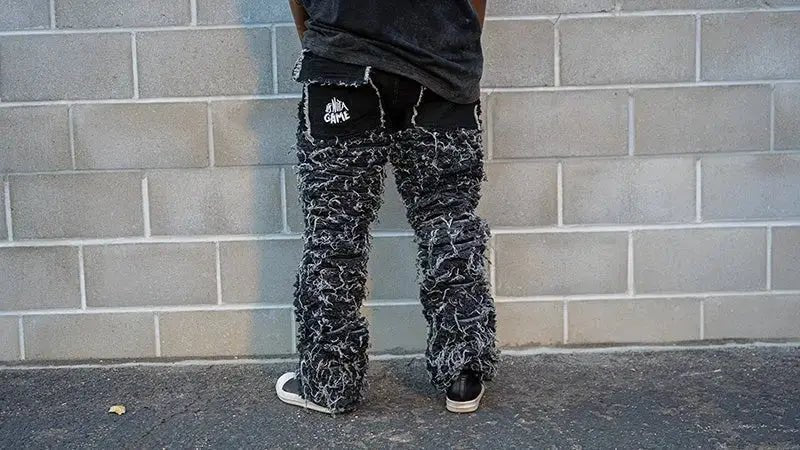 Men's Black Stacked Jeans - It's Not A Game™