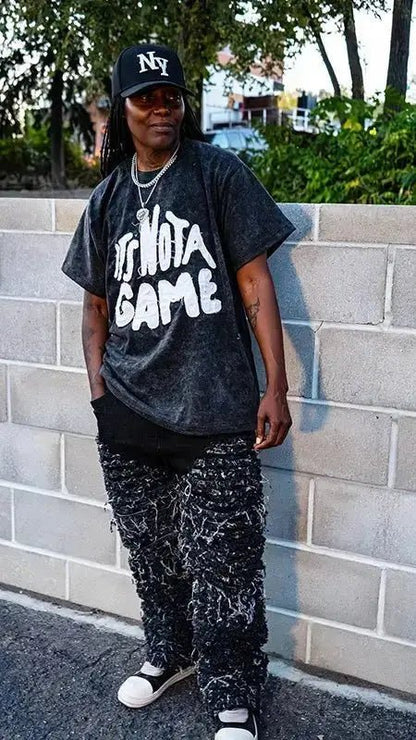 Men's Black Stacked Jeans - It's Not A Game™