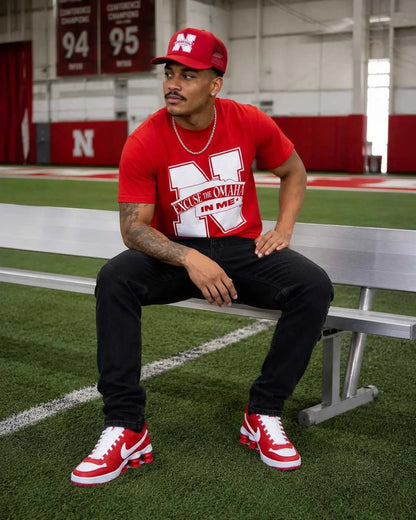 Excuse the Omaha in Me Tee - Red with White - It's Not a Game™