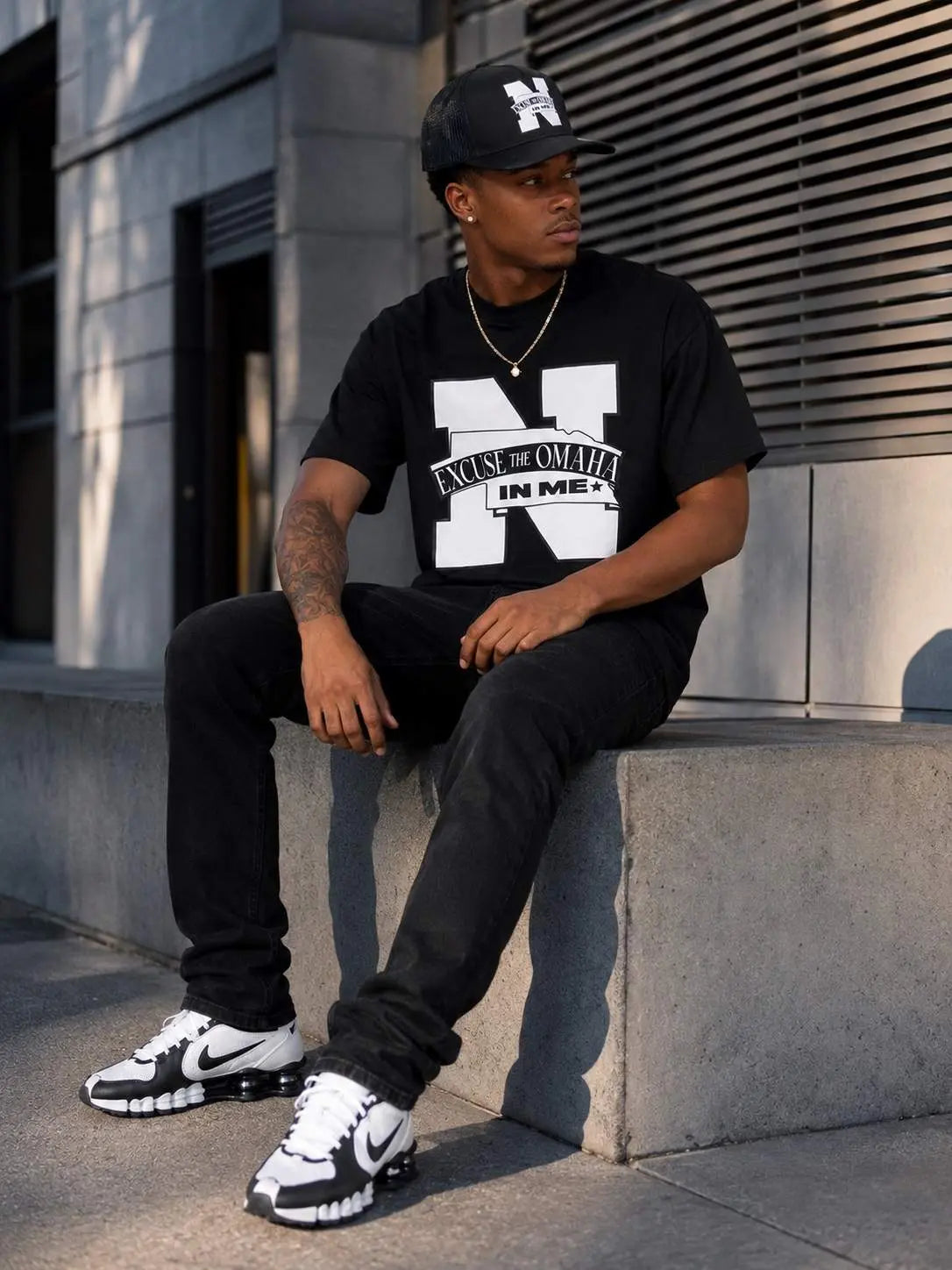 Excuse the Omaha in Me Tee - Black with White Logo - It's Not a Game™