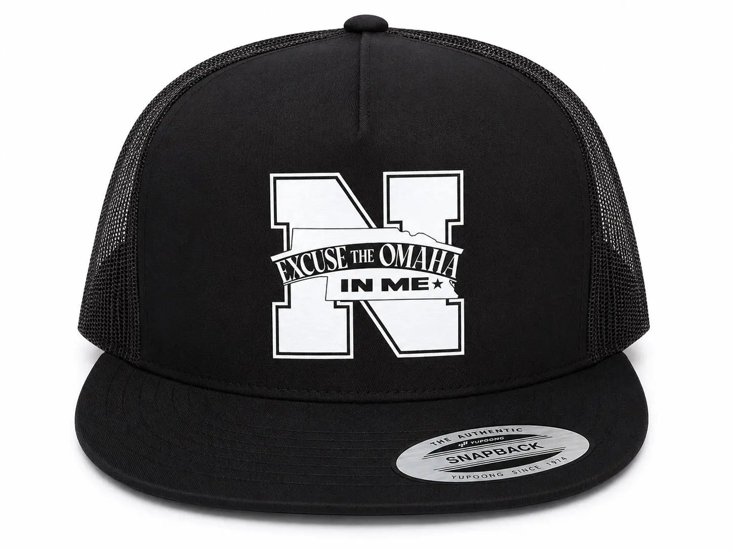 Excuse the Omaha in Me Trucker Hat - Black/White - It's Not a Game™