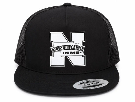 Excuse the Omaha in Me Trucker Hat - Black/White - It's Not a Game™