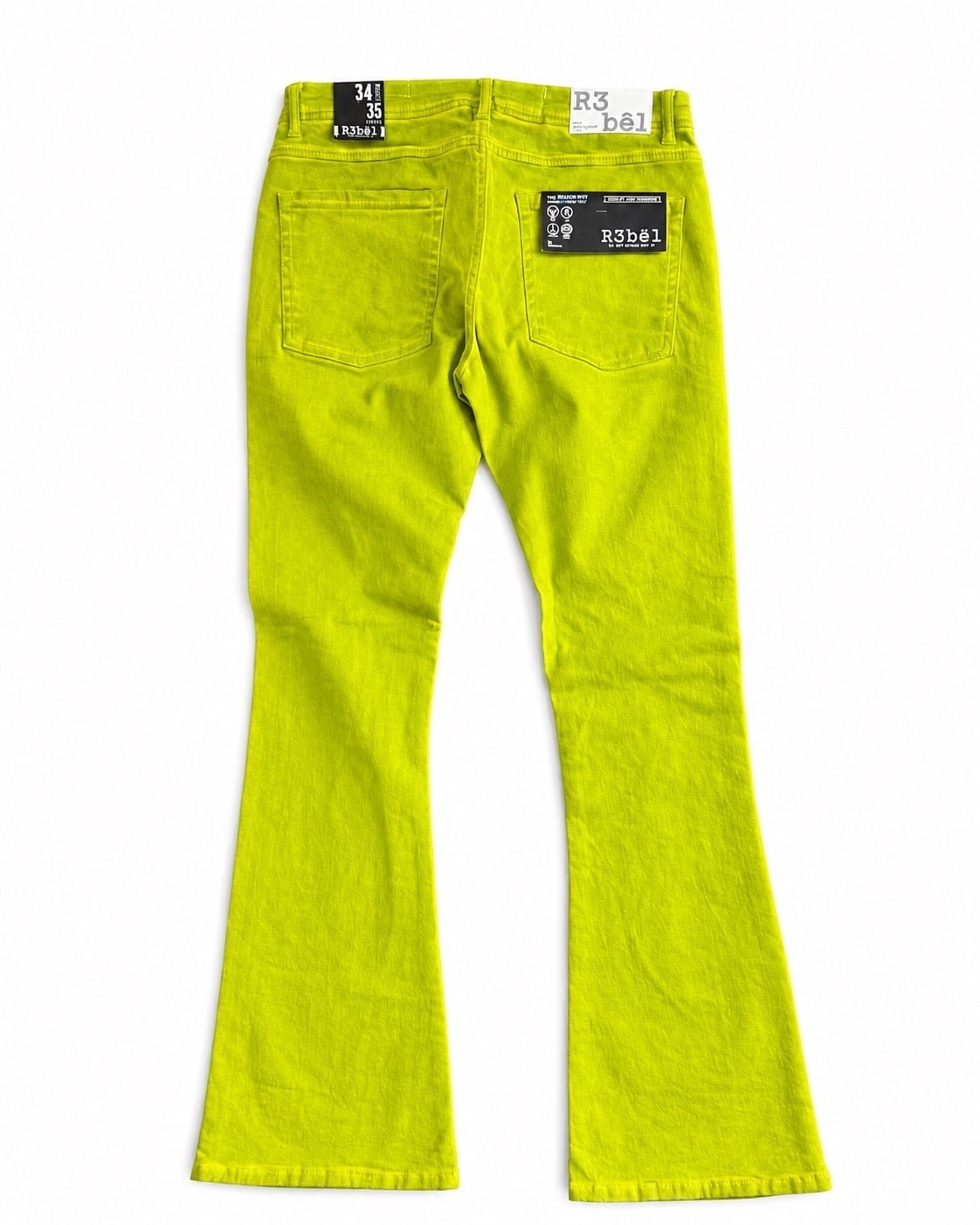 Green Stacked Jeans Mens — Extended Length Denim
