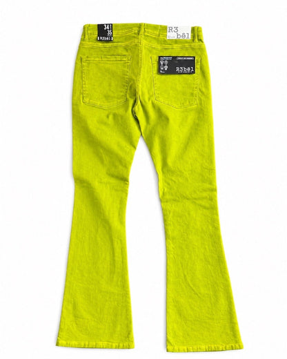 Green Stacked Jeans Mens — Extended Length Denim