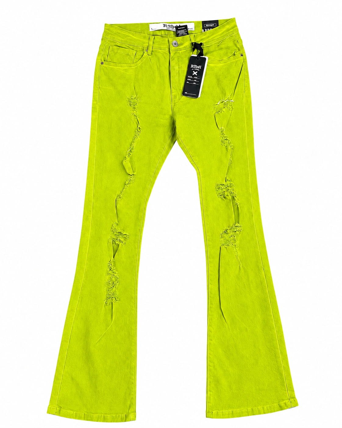 Green Stacked Jeans Mens — Extended Length Denim