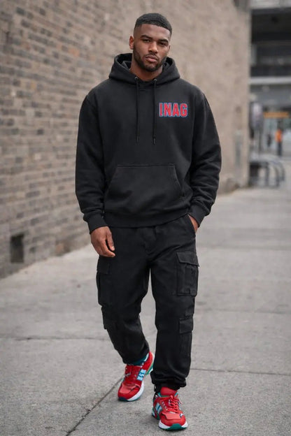 Its Not A Game Black Hoodie – Red & Teal Mens It's Not A Game™