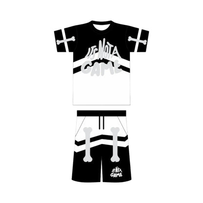 Black and  White Distressed Short Set - Men's - INAG™