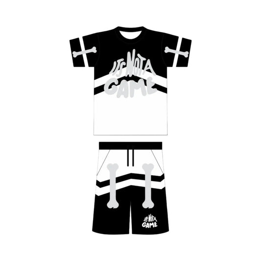 Black and  White Distressed Short Set - Men's - INAG™