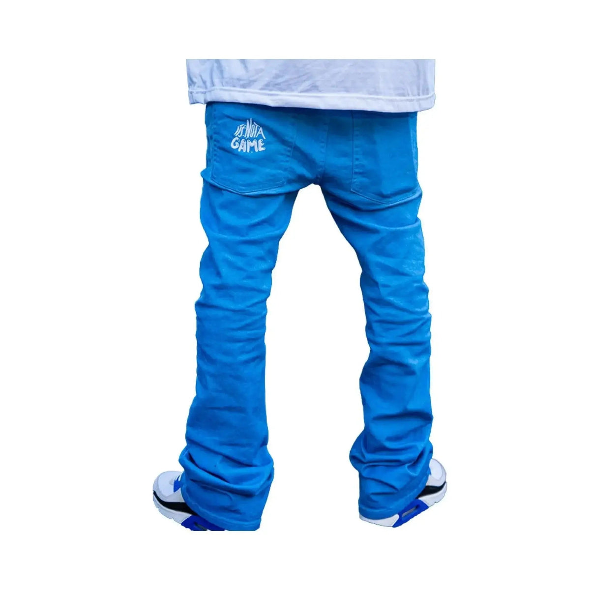 Mens Blue Stacked Emroidered Jeans - It's Not a Game™