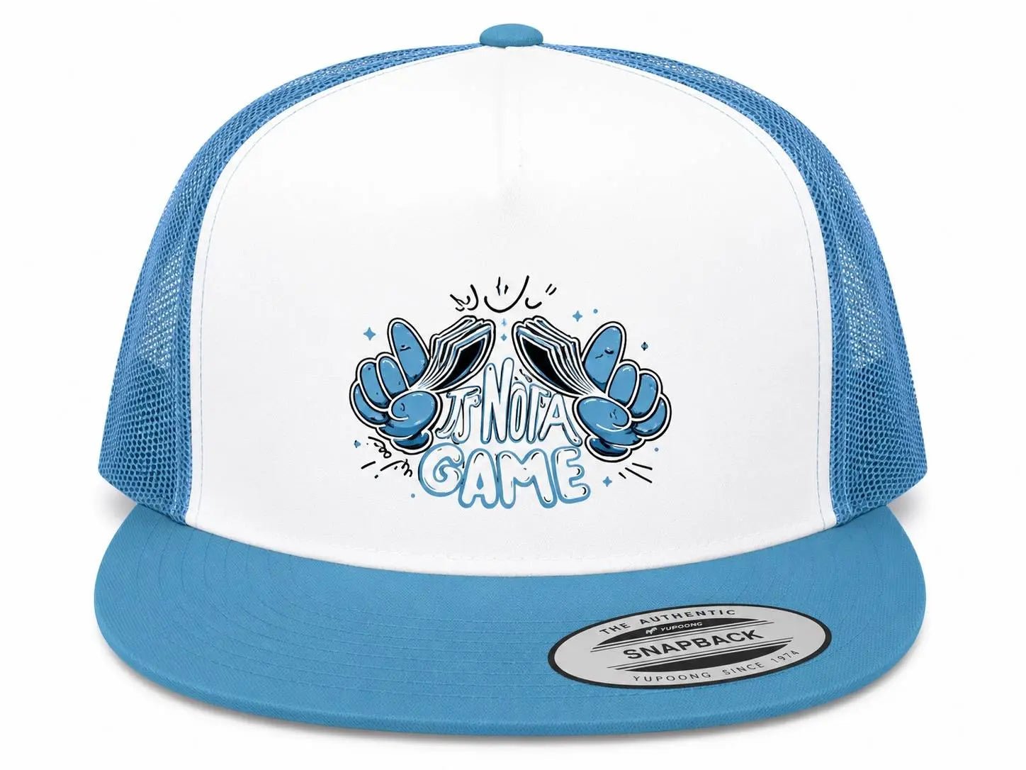 Money Hands Trucker Cap - Baby Blue with White Logo - It's Not a Game™