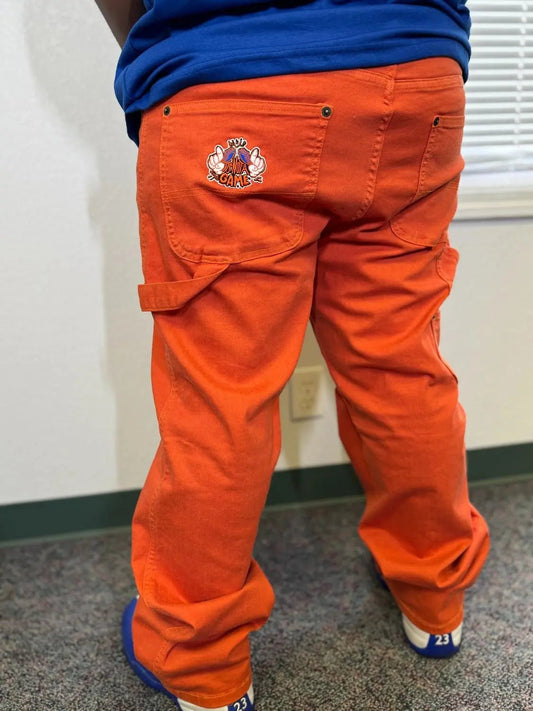Orange Relaxed Fit Carpenter Pants - It's Not a Game™