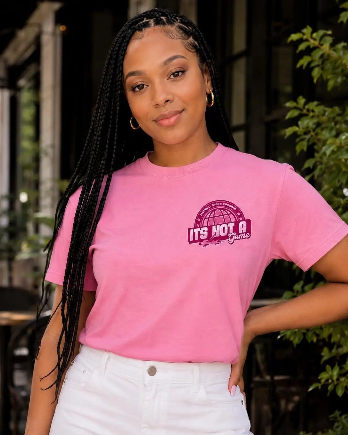 Womens Pink World Class Fashion Graphic Tee - It's Not a Game™