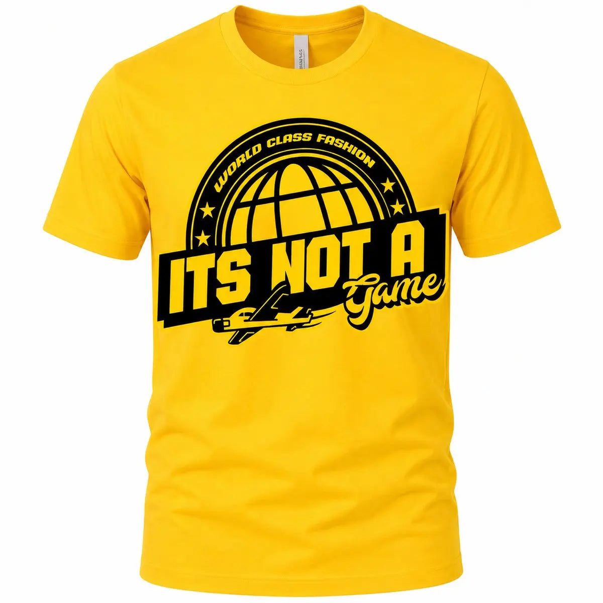 Womens Yellow World Class Fashion Graphic Tee - It's Not a Game™